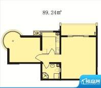 鑫地领海苑户型图户型图 1室1厅面积:89.24平米