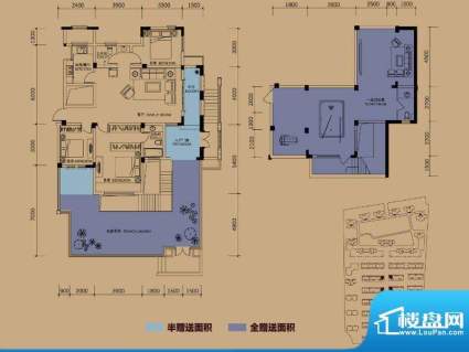 半岛蓝湾户型图B1户型 3室2厅2面积:264.00平米