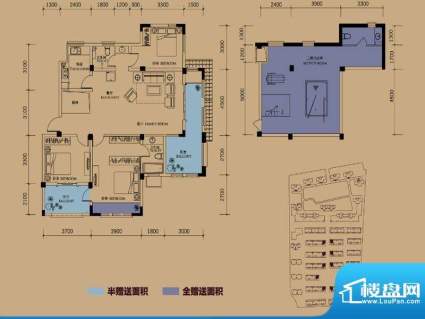 半岛蓝湾户型图B2户型 3室2厅2面积:207.00平米