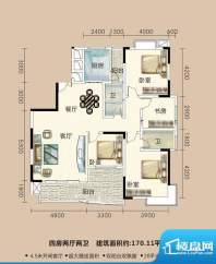 江南景苑04户型 4室面积:170.11m平米