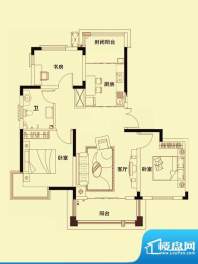 贵爵公寓户型图F户型 3室2厅1卫面积:95.00平米