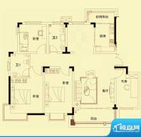 贵爵公寓户型图B户型 4室2厅2卫面积:133.00平米