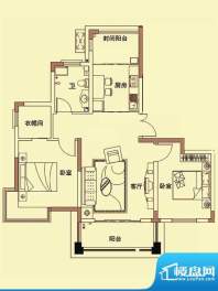 贵爵公寓户型图D户型 2室2厅1卫面积:90.00平米