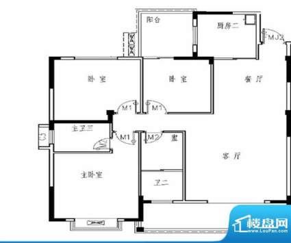 雅和新苑户型图 3室面积:137.48m平米