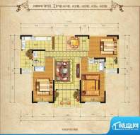 邦盛凤凰城D户型 3室面积:133.37m平米