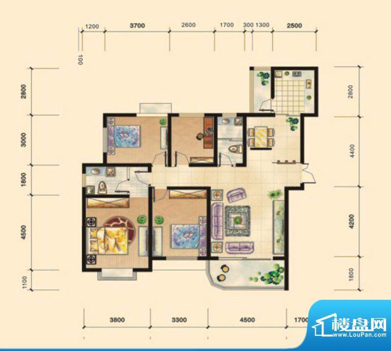 和盛·中央公园二期面积:135.40m平米