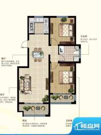 智慧之城户型图H户型图 2室2厅面积:90.20平米
