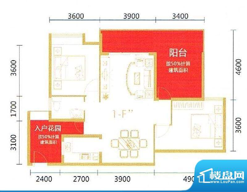 宝庆皇府户型图 2室面积:111.41m平米