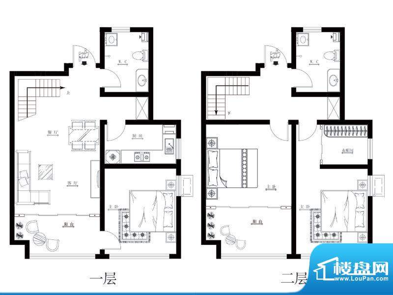 华裕唐城户型图H1 3室2厅2卫1厨面积:148.54平米