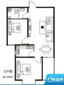 七金苑户型图E户型 03门 2室1厅面积:80.49平米