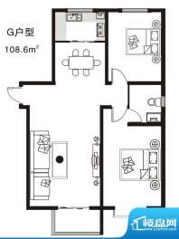 七金苑户型图G户型 2室2厅1卫1面积:108.60平米