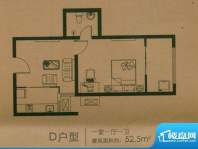 银华广场户型图D户型 1室1厅1卫面积:52.50平米