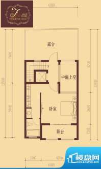 香醍溪岸户型图F户型三层 1室1面积:43.12平米