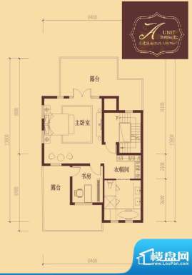 香醍溪岸户型图A户型三层 2室1面积:71.05平米