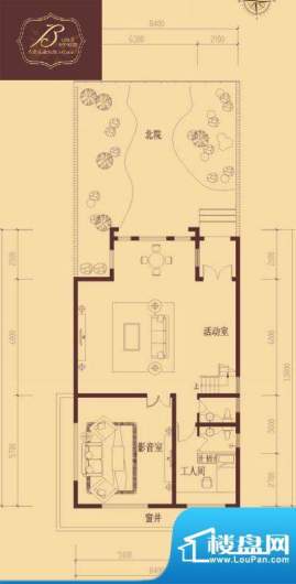 香醍溪岸户型图B户型地下一层 面积:113.15平米