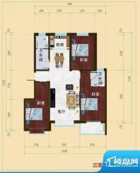 塞纳河谷户型图风情型户型 3室面积:116.00平米