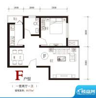 国风户型图7#F户型 1室2厅1卫1面积:63.77平米