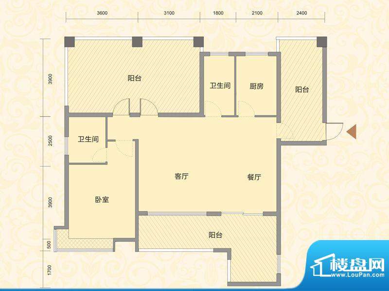 富源公馆户型图A1户型 1室2厅2面积:125.00平米