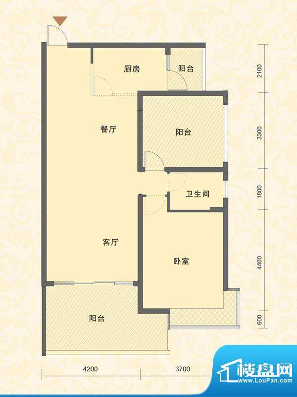 富源公馆户型图B1B2户型 1室2厅面积:106.00平米