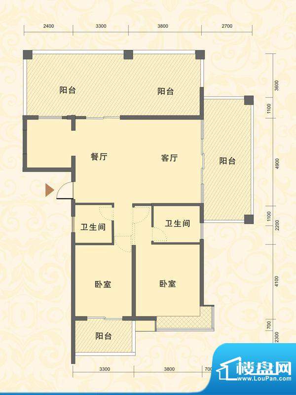 富源公馆户型图C户型 2室2厅2卫面积:152.00平米