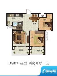 金河丽城户型图1#2#7#-A2型 2室面积:81.91平米