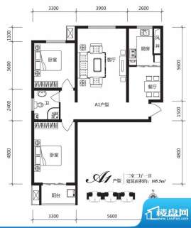 银佛家园户型图一期A1户型 2室面积:105.50平米