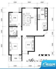 银佛家园户型图一期A1-1户型 3面积:121.25平米