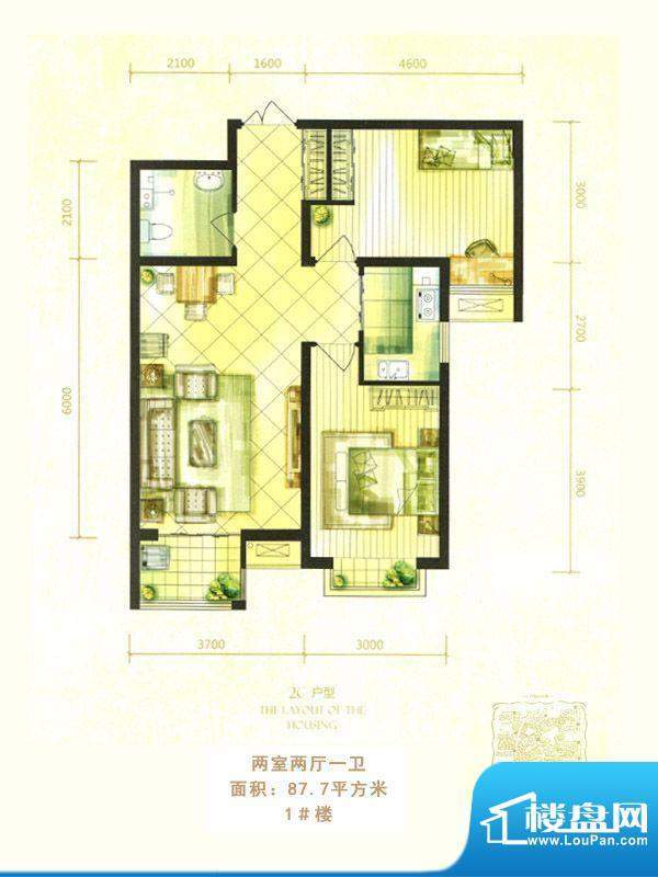 众美城廊桥四季户型图一期售完面积:87.70平米