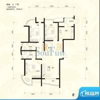 星河御城户型图D 户型 3室2厅2面积:140.85平米