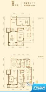 北城国际户型图B上跃 4室2厅3卫面积:257.00平米