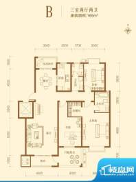 北城国际户型图B户型 3室2厅2卫面积:165.00平米