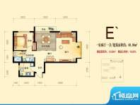北城国际户型图C区E’户型 1室面积:68.06平米
