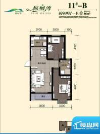 棕榈湾户型图11#-B户型 2室2厅面积:86.00平米