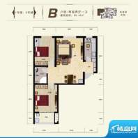 碧水春天户型图B户型 2室2厅1卫面积:89.43平米