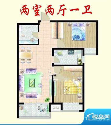 嘉宇枫尚户型图户型图 2室2厅1面积:90.00平米