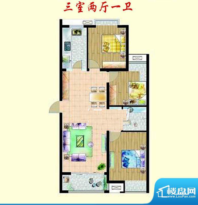 嘉宇枫尚户型图户型图 3室3厅1面积:138.00平米