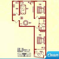 金桥水岸户型图3M户型 2室2厅1面积:95.01平米