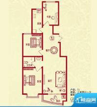 金桥水岸户型图7J户型 3室2厅1面积:107.29平米