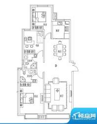 瑞城户型图D6-D户型 3室2厅2卫面积:136.28平米