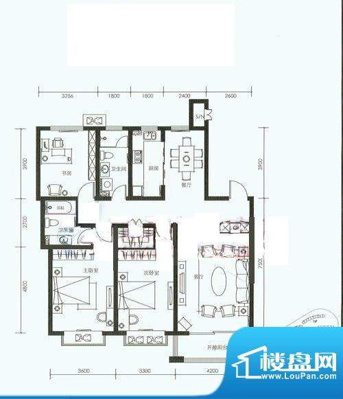 青岛天山华庭户型图F户型 3室2面积:149.72平米