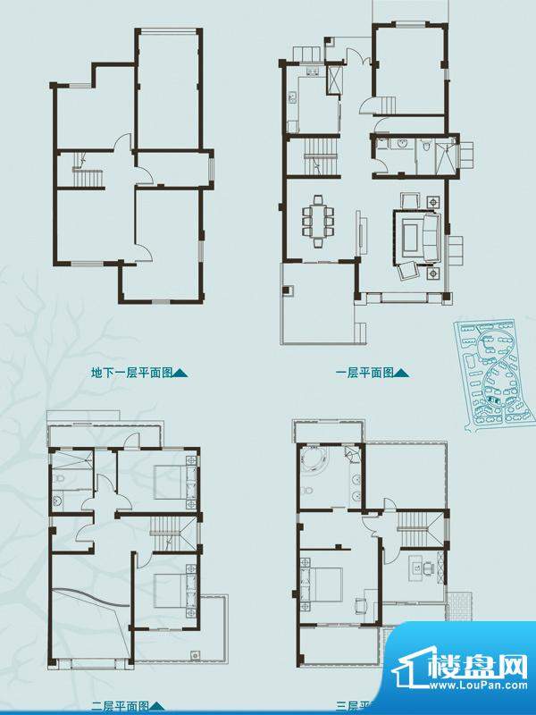 鳌山名苑户型图别墅06户型 4室面积:366.20平米