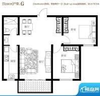 弘达明尚户型图g 2室2厅1卫1厨面积:92.00平米