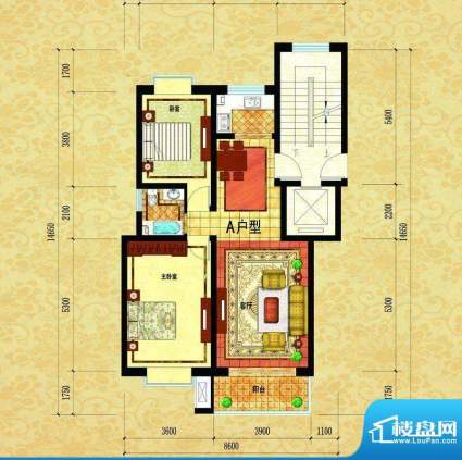 壹度恒园户型图A户型 2室2厅1卫面积:94.34平米