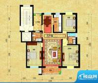 壹度恒园户型图F户型 3室2厅2卫面积:133.79平米