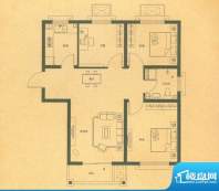 春和景明户型图二期标准层A1户面积:90.00平米