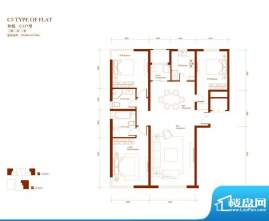中央悦城户型图C3户型 3室2厅2面积:153.40平米