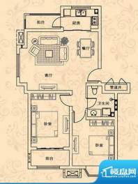 金色东城户型图A户型 2室2厅1卫面积:83.87平米