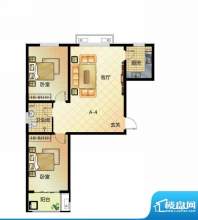 壹江城户型图7#户型-04 2室2厅面积:95.50平米