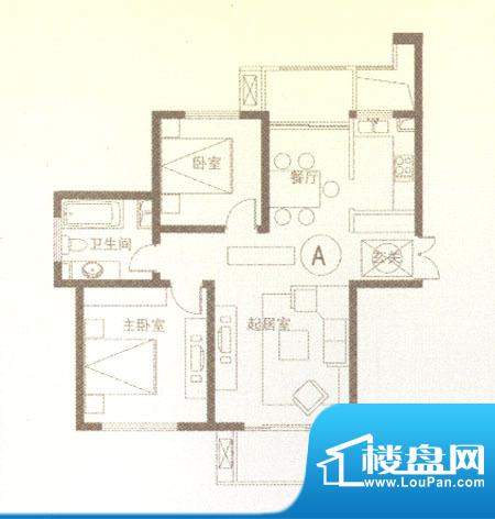天泰城户型图一期温馨A户型 2室面积:94.00平米