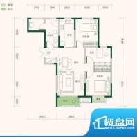 天泰城户型图迦南美地标准层J户面积:93.00平米